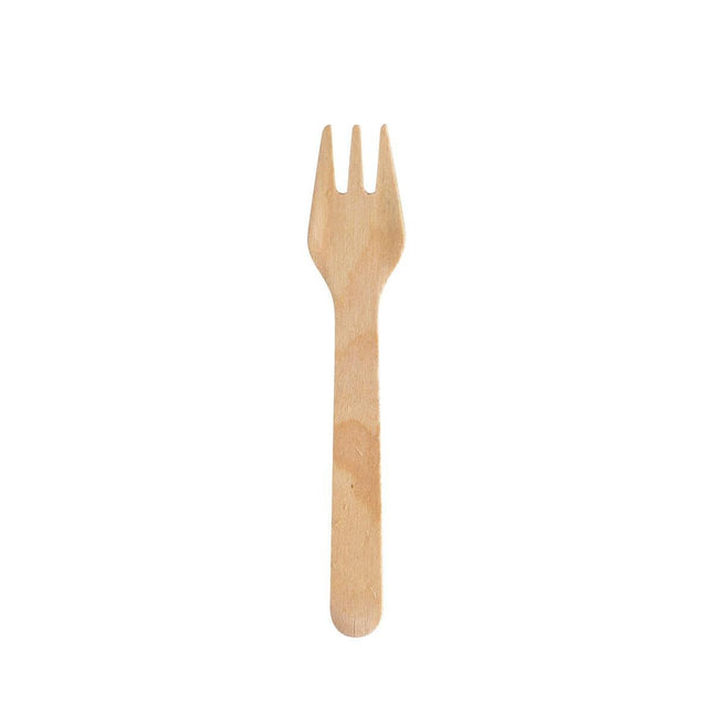Mini Gabel Silva 90 mm, Holz gewachst  Natural gewachst 90 | Packung (100 Stück)