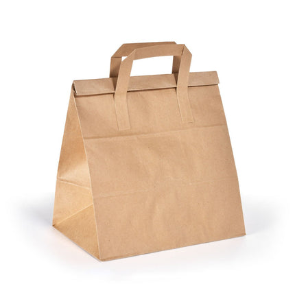 BioPak Foldbag Medium  Braun Papier FSC 240x170x290  | Packung (250 Stück)