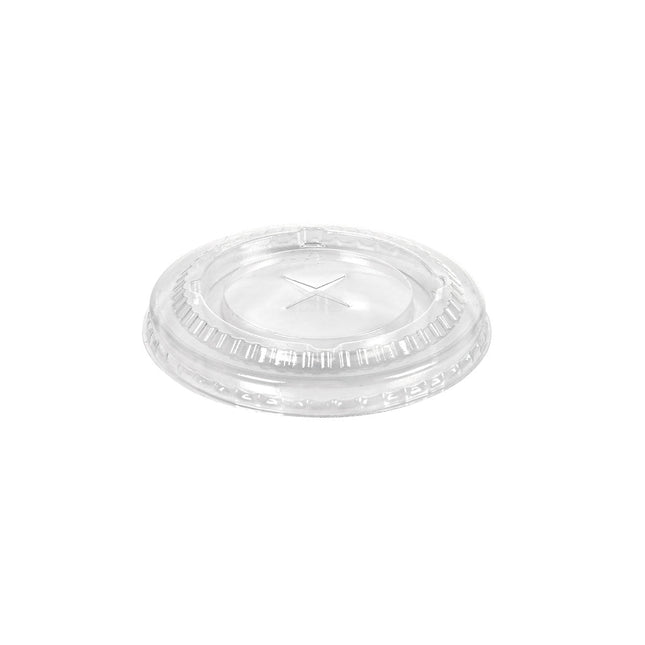 flacher Deckel mit Kreuzschlitz für alle Becher 350, 470, 590 ml  Transparent rPET | Packung (50 Stück)