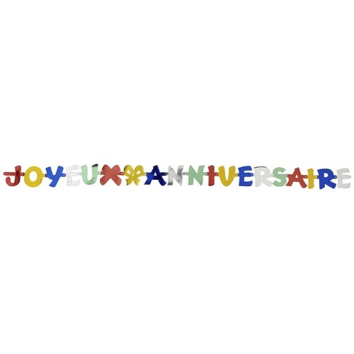 PAPSTAR Grußkette 1,9 m "Joyeux Anniversaire", festliche Dekoration | Beutel (1 Stück)