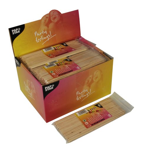 PAPSTAR Schaschlikspieße Holz, Ø 3 mm, 20 cm, ideal für Grillparty | Beutel (100 Stück)