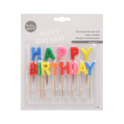 PAPSTAR Buchstabenkerzen "Happy Birthday", 8 cm, festliche Deko | Blister (1 Stück)
