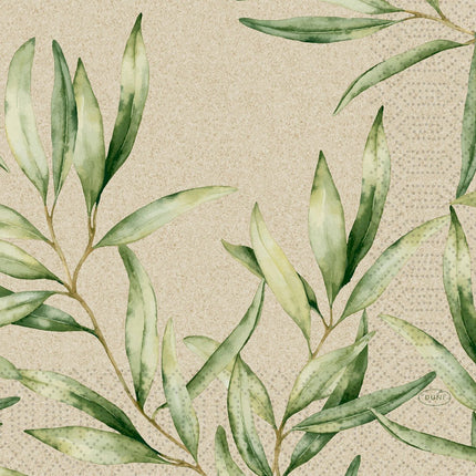 Zelltuchservietten 33 x 33 cm 3-lagig 1/4 Falz Foliage | Packung (250 Stück)