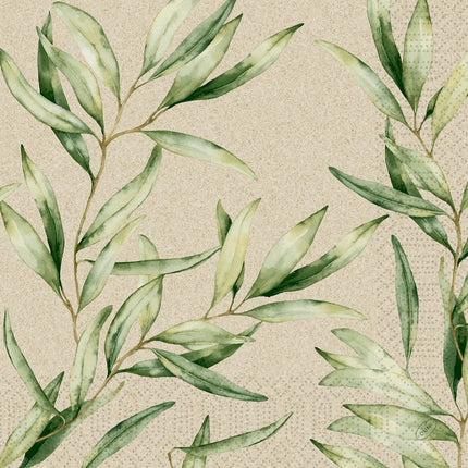 Zelltuchservietten 40 x 40 cm 3-lagig 1/4 Falz Foliage | Packung (250 Stück)