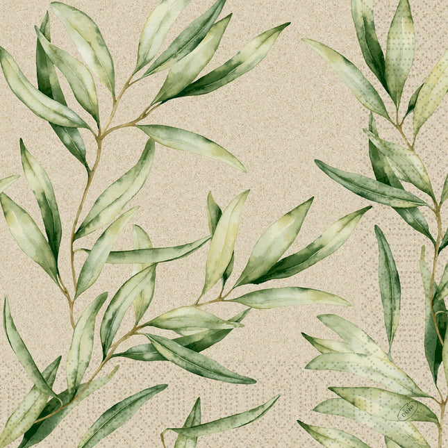 Zelltuchservietten 40 x 40 cm 3-lagig 1/4 Falz Foliage | Packung (250 Stück)