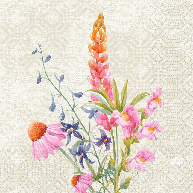 Serv.33x33 Floret 3lg 1/4 - 50 Stück, hochwertige Servietten | Packung (50 Stück)