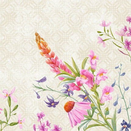 Klassik Floret Servietten 40x40 cm, 50 Stück - Elegante Tischdeko | Packung (50 Stück)