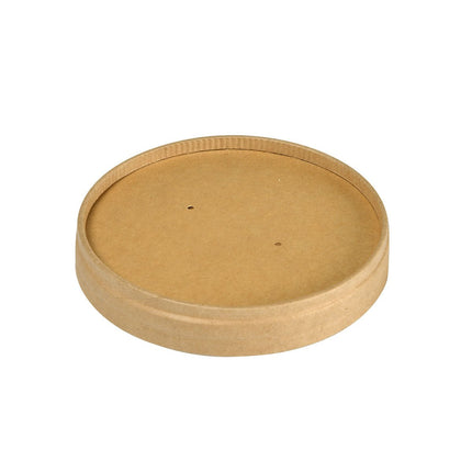 Deckel Karton Ronda SHORT Karton/PLA Braun 240/360 ml  Braun Karton FSC/PLA 90x90x16 | Packung (25 Stück)