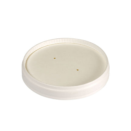 Deckel Karton Ronda SHORT Karton/PLA Weiß 240/360 ml  Weiß Karton FSC/PLA 90x90x16 | Packung (25 Stück)