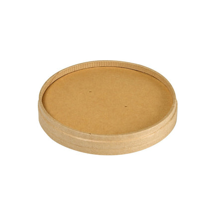 Deckel Karton Ronda SHORT Karton/PLA Braun 480 ml  Braun Karton FSC/PLA 98x98x17 | Packung (25 Stück)