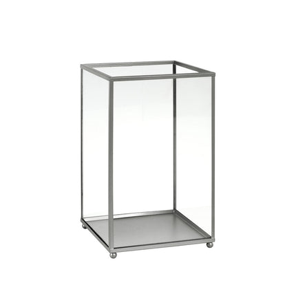 Kerzenhalter aus Glas, 220x140 mm, silber - Elegantes Design | Packung (1 Stück)