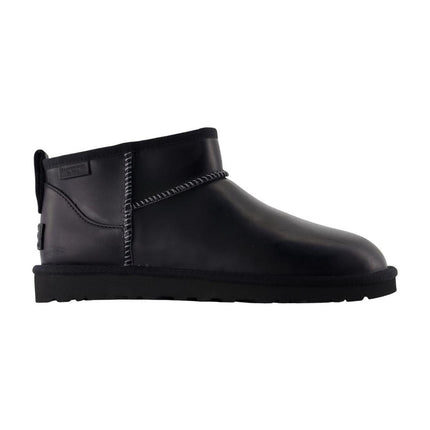 Stiefeletten Classic Ultra Mini Lthr Regen - UGG - Leder - Schwarz
