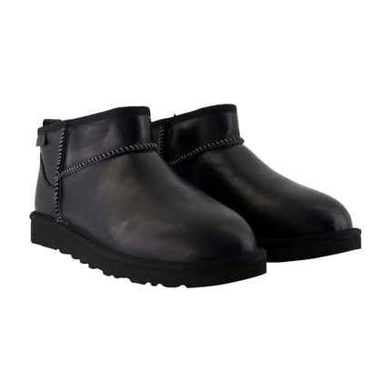 Stiefeletten Classic Ultra Mini Lthr Regen - UGG - Leder - Schwarz