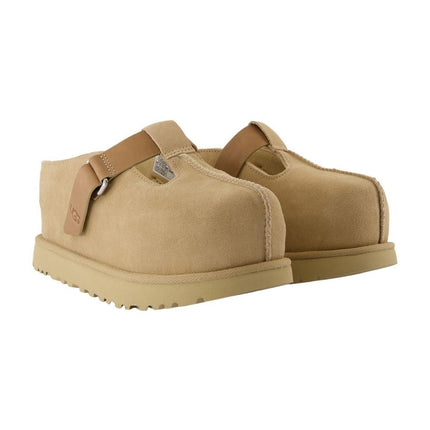 Pantoletten W Goldenstar Hi Clog - UGG - Leder - Beige