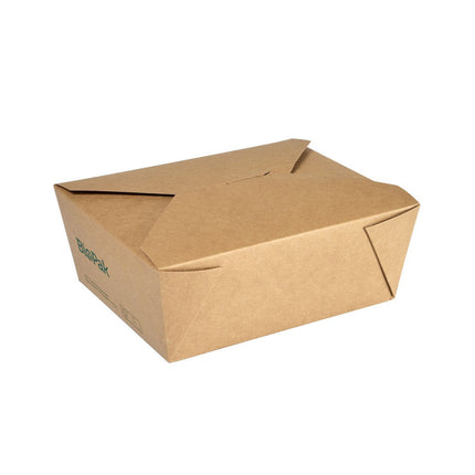 Kartonbox Bio MEDIUM Karton/PLA 1000 ml  Braun Karton FSC/PLA 171x140x64 | Packung (50 Stück)