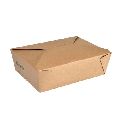 Kartonbox Bio LARGE Karton/PLA 1950 ml  Braun Karton FSC/PLA 216x157x64 | Packung (50 Stück)