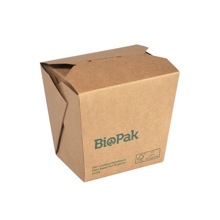 Kartonbox Bio NOODLE SMALL Karton/PLA 480 ml  Braun Karton FSC/PLA 92x74x85 | Packung (50 Stück)