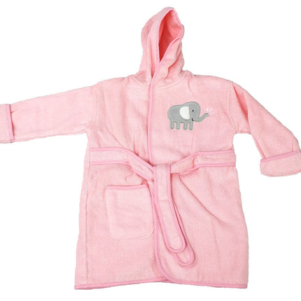 Frottée Baby Bademantel » Morgenmantel & Kleinkinder Badetuch » 100% Baumwolle » mit Kapuze, Tasche und Gürtel