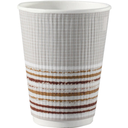 Triple Wall Stripe Thermobecher 350 ml, PAP/PLA  Weiß mit Streifen PAP/PLA | Packung (30 Stück)