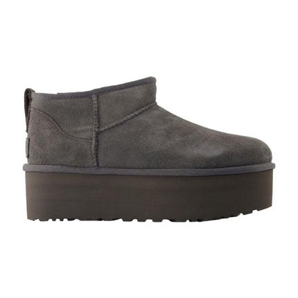 Classic Ultra Mini Platform Stiefeletten - UGG - Leder - Grau