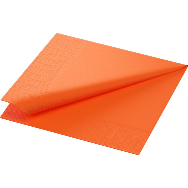 Zellt.Serv.33x33 3lg. 1/8 BF - Servietten in Sonnenorange | Packung (250 Servietten)