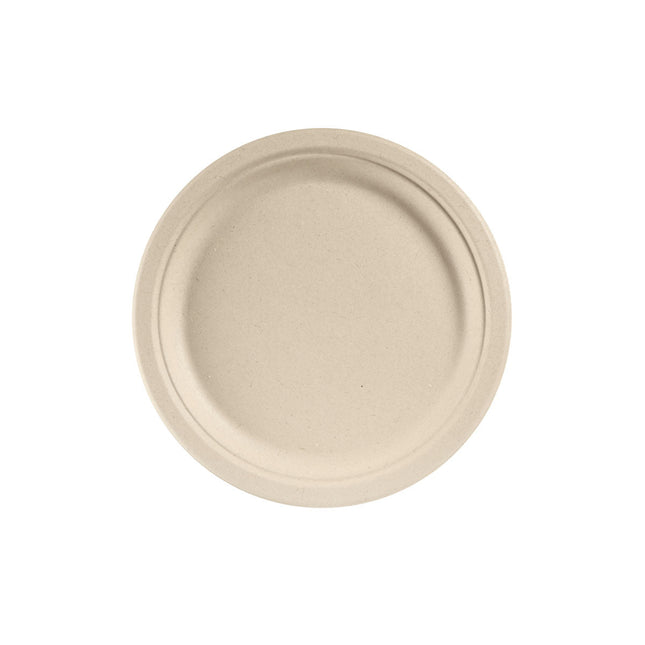 Teller ø 26 cm Braun - uncoated  Braun Bagasse Ø260 | Packung (50 Stück)