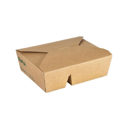 Kartonbox Bio 2-Comp Karton/PLA 400/480 ml 2 Braun Karton FSC/PLA 170x140x50 | Packung (50 Stück)