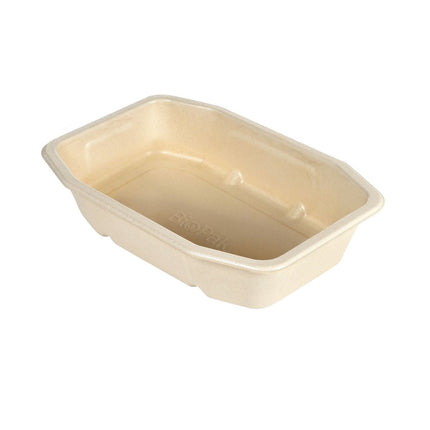 HMR Fibretray/PLA 1-comp, 215x148x40 mm  Braun Coated Bagasse 215x148x40  | Packung (320 Stück)