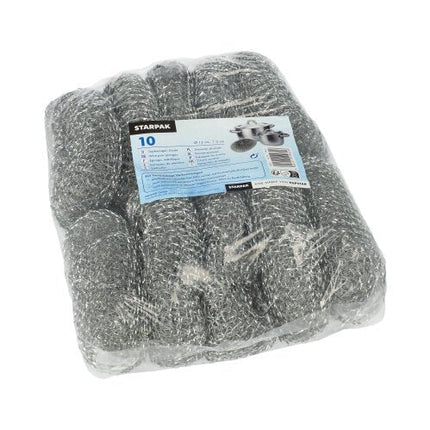 Starpak 10 Topfreiniger, Draht rund silber, kratzend