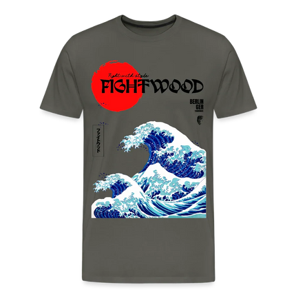 Fightwood® Fightwithstyle Big Waves Premium T-Shirt für Männer – Nachhaltig & Fair