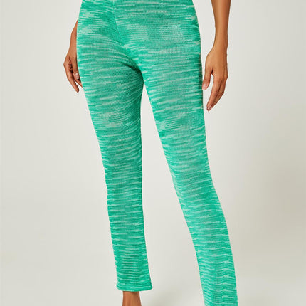 Knitted Fit Trousers In Green