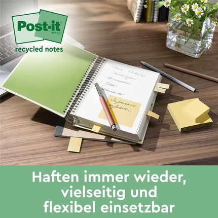 Post-it® Recycling Z-Notes, 76 mm x 76 mm, 100 Blatt/Block, 100% PEFC