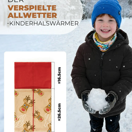 2-in-1 Kinder Halstuch & Mütze Doppelseitig Schlauchschal Wärmende Halswärmer Multifunktionstuch