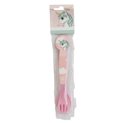 Einhorn Kinder Plastik Besteck Set - 2 Teile