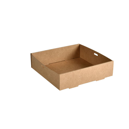 Catering-Tray Cardboard / PLA braun, Small  Braun Papier 225x225  | Packung (100 Stück)