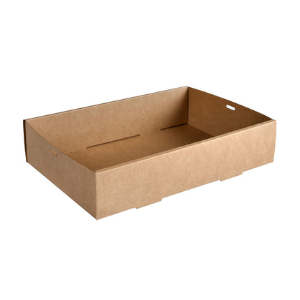 Catering-Tray Cardboard / PLA braun, Medium  Braun Papier 359x252  | Packung (100 Stück)