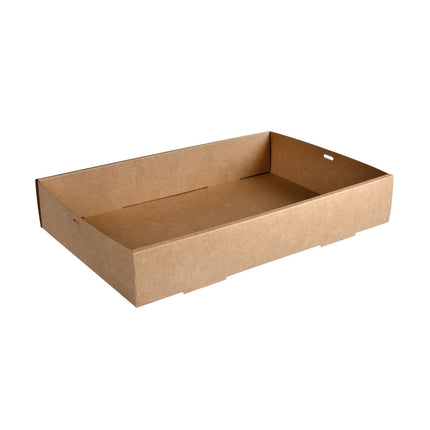 Catering-Tray Cardboard / PLA braun, Large  Braun Papier 450x310  | Packung (50 Stück)