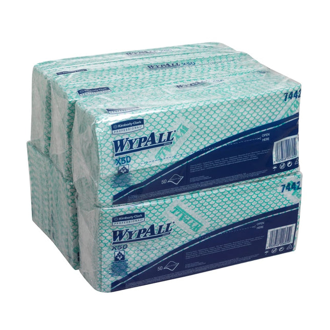 WypAll® X50 Critical Clean - Interfold / Grün - 6 Bags  x 50 Sheets | Karton (6 Beutel)
