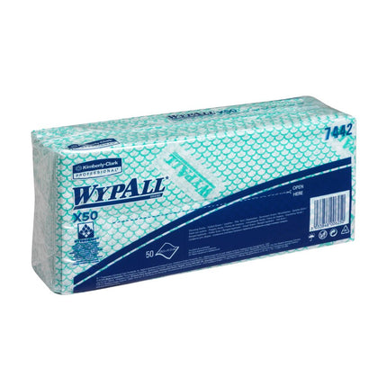WypAll® X50 Critical Clean - Interfold / Grün - 6 Bags  x 50 Sheets | Karton (6 Beutel)