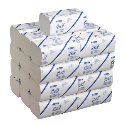 Scott® SCOTTFOLD* Handtücher - gefaltet / Weiß /Mittel - 25 Clips  x 175 Sheets | Karton (25 Päckchen)