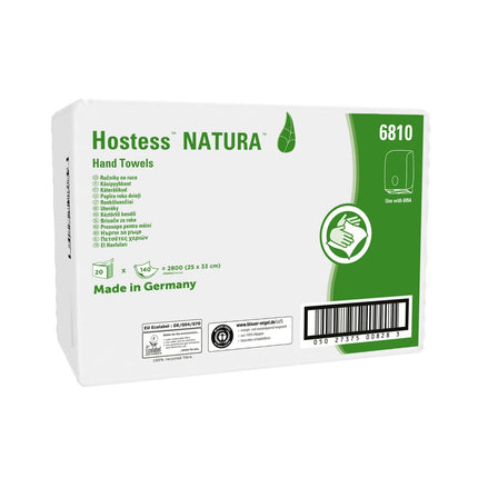 Hostess™ NATURA™ Handtücher - C-Falzung / Weiß /M - 20 Clips  x 140 Sheets | Karton (20 Päckchen)