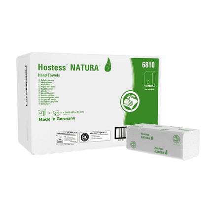 Hostess™ NATURA™ Handtücher - C-Falzung / Weiß /M - 20 Clips  x 140 Sheets | Karton (20 Päckchen)