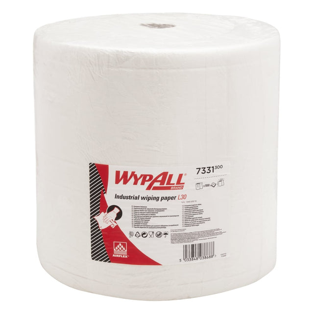 WypAll® L30 Papierwischtuch für industrielle Reinigungsaufgaben - Großrolle - Extra breit & lang / Weiß - 1 Roll  x 1000 Sheets | Karton (1 Rolle)