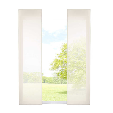2er Set Schiebegardinen »Nizza« Baumwoll-Voile Halbvoile Transparent Flächenvorhang mit Paneelwagen und Beschwerungsstange 2019032-2