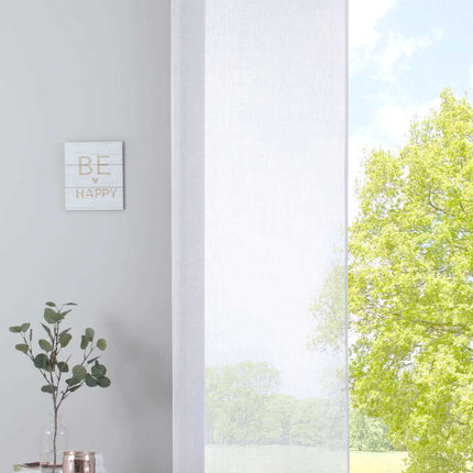 Schiebegardine »Nizza« Baumwoll-Voile Halbvoile Transparent Flächenvorhang mit Paneelwagen und Beschwerungsstange 2019032