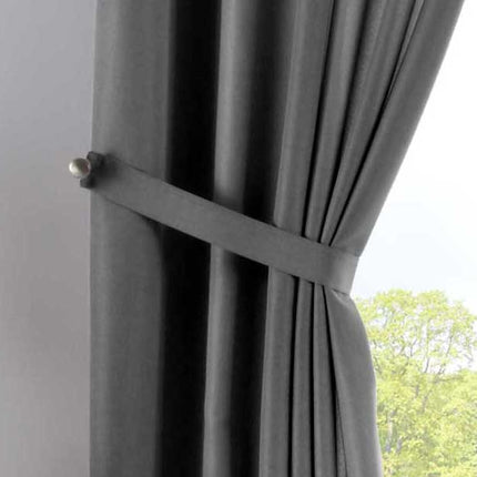 2er Set Vorhänge Verdeckte Schlaufen Cationic »JENA« Blickdicht Leinen Optik Gardinen Meliert Gardinenband mit Raffhalter  2019037-2