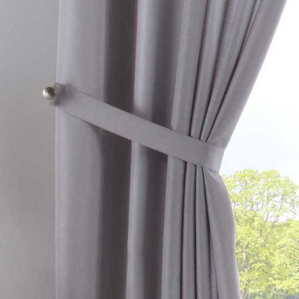 2er Set Vorhänge Verdeckte Schlaufen Cationic »JENA« Blickdicht Leinen Optik Gardinen Meliert Gardinenband mit Raffhalter  2019037-2