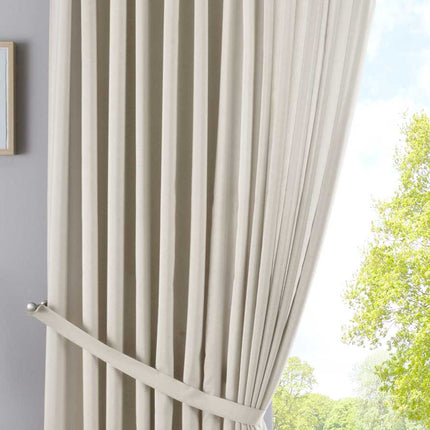 Vorhang Verdeckte Schlaufen Cationic »JENA« Blickdicht Leinen Optik Gardine Meliert Gardinenband mit Raffhalter  2019037