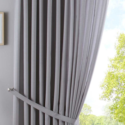 2er Set Vorhänge Verdeckte Schlaufen Cationic »JENA« Blickdicht Leinen Optik Gardinen Meliert Gardinenband mit Raffhalter  2019037-2