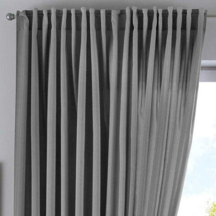Vorhang Verdeckte Schlaufen Cationic »JENA« Blickdicht Leinen Optik Gardine Meliert Gardinenband mit Raffhalter  2019037